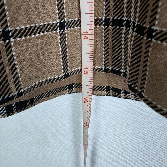 Express A Line Plaid Mini Skirt Tan Brown Twee Preppy Clueless Size 6 Academia - Picture 5 of 7